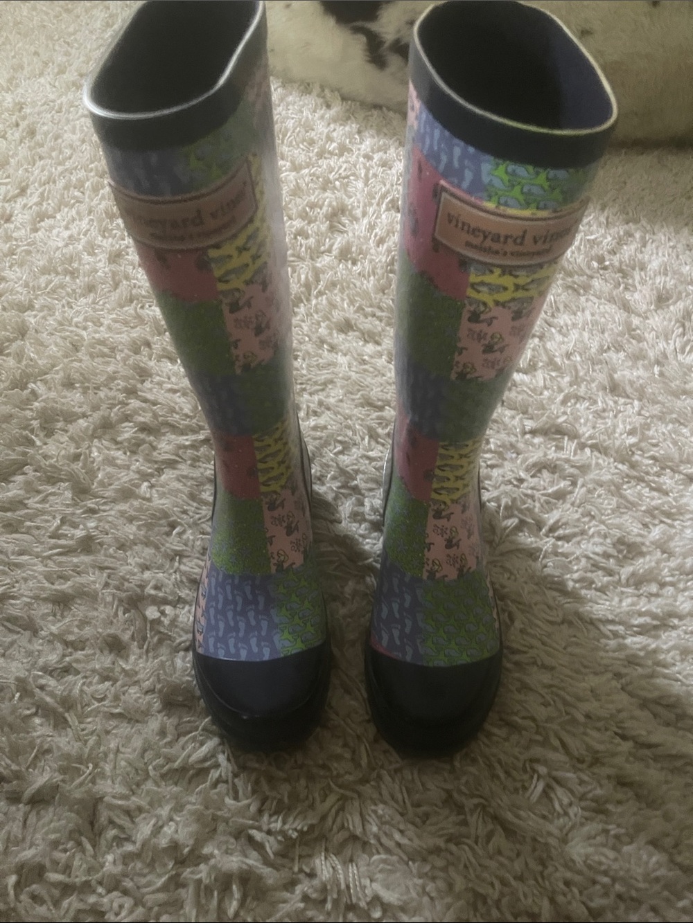 Vineyard Vines Patchwork Multi-Color Women's Rain Boots